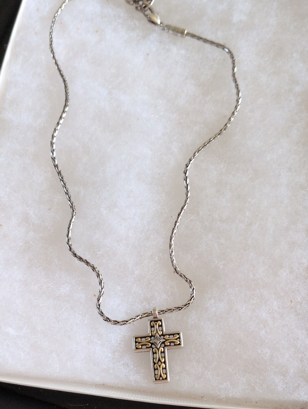 Brighton Two-Tone Cross Pendant Necklace - Silver and Gold